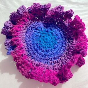 Crochet hotpad holder multicolored
